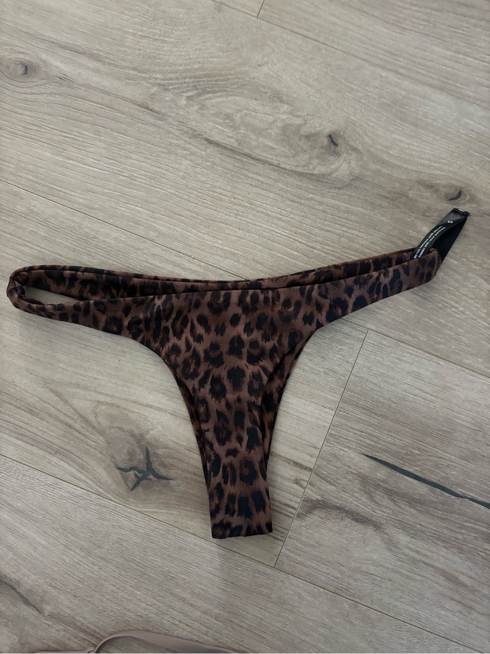 Ark Leopard Print Cheeky Bikini Bottom - Brown